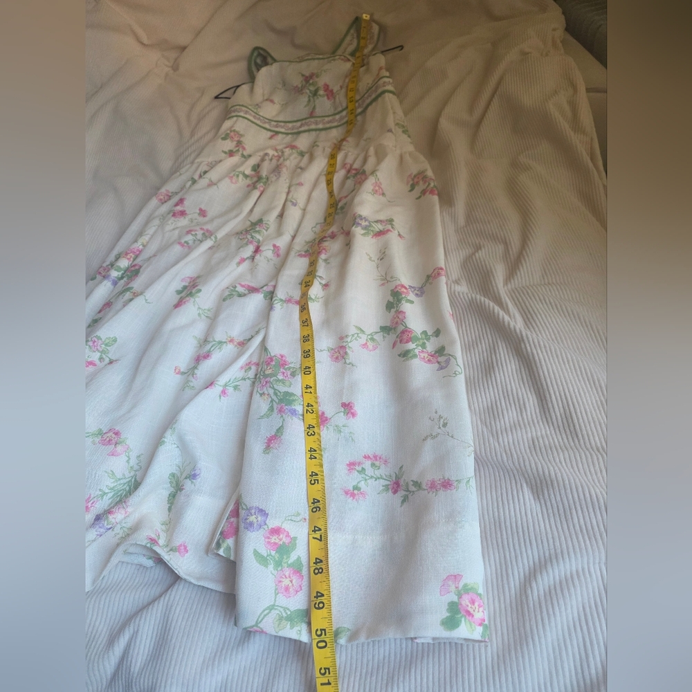 H&M Lovely Long FLORAL Back Tie-detail Midi Dress Floral Cream Floral BNWT - Picture 11 of 16